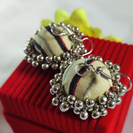  Handmade Fabric Jhumki Stripes 