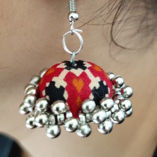  Handmade Fabric Jhumki 