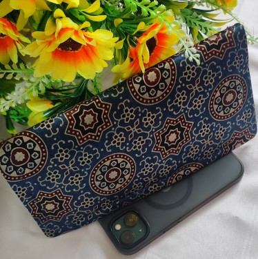  Nu_blue Ajrakh Print Wallet 