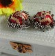 Handmade Fabric Jhumki Red Patola