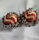 Handmade Fabric Jhumki Red Patola