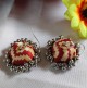 Handmade Fabric Jhumki Red Patola