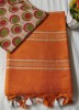 NU_Linen Orange Saree