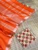 NU_Linen Orange Saree