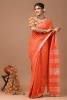 NU_Linen Orange Saree