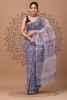 Kota Doriya Dabu Print Saree, Bluefloral, Cotton Saree