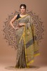 Chanderi Silk Saree - Hand Block Checkmate