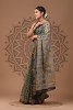 Kota Doriya Dabu Print Saree, DarkgreenFloral, Cotton Saree