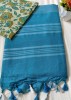 NU_ Linen Light Blue Saree