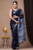 NU_Linen Shibori Blue Ocean Saree