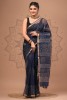 Kota Doriya Dabu Print Saree, DarkBlue, Cotton Saree